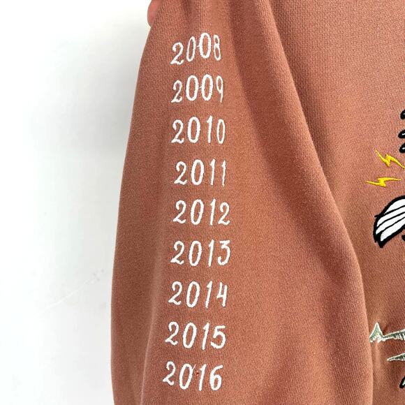 Civil Regime Eagle Dragon Military Styled Hoodie Mens Size Small Dusty Rose - Picture 5 of 8